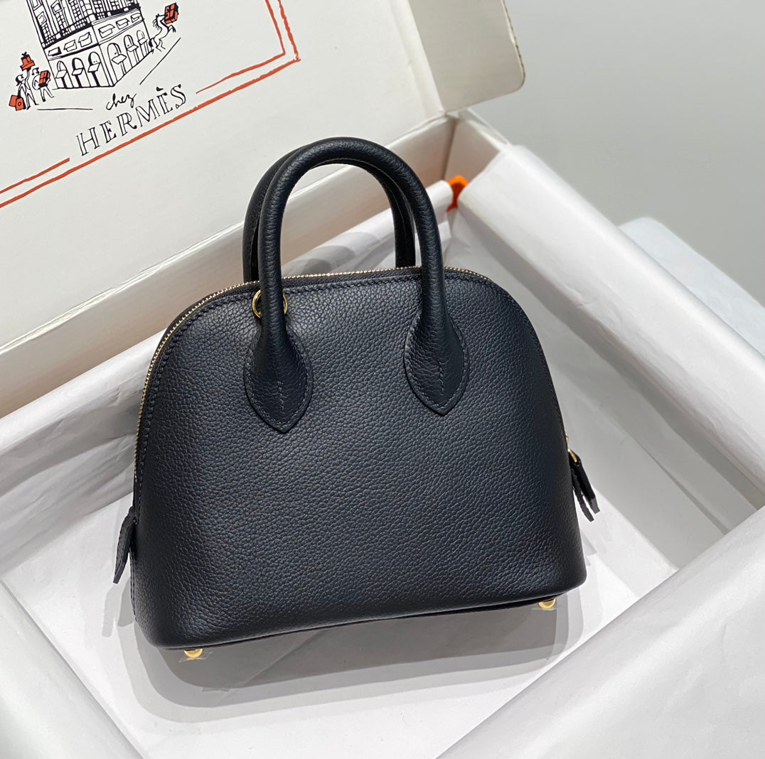 Classic Mini Structured Leather Top-Handle Bag