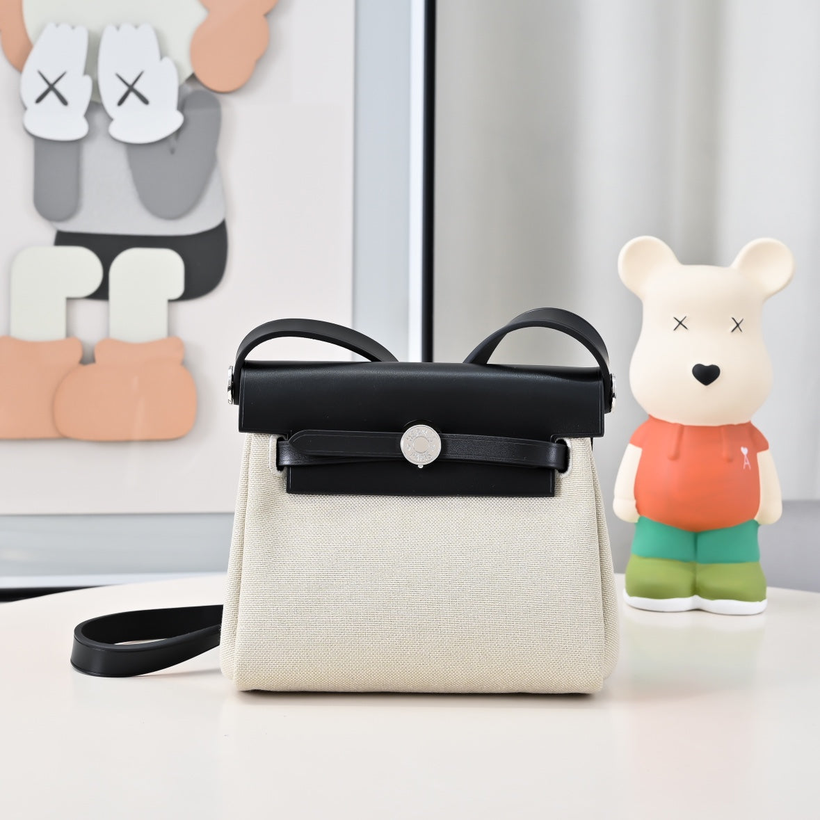 Mini Patchwork Leather Tote with Silver Buckle