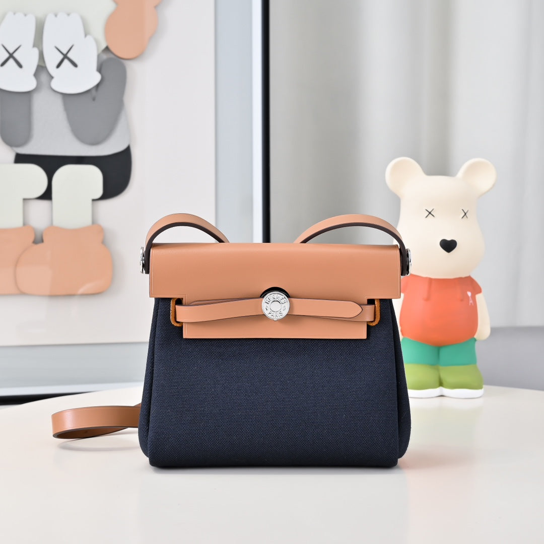 Mini Patchwork Leather Tote with Silver Buckle