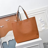 Reversible Dual-Tone Clemence Leather Tote Bag 36