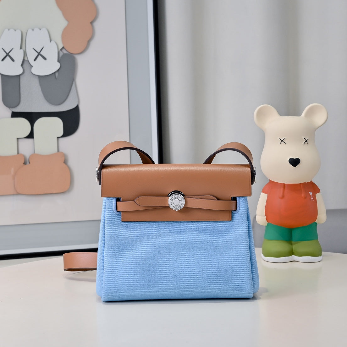 Mini Patchwork Leather Tote with Silver Buckle