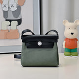 Mini Patchwork Leather Tote with Silver Buckle