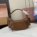 Nappa Leather Pocket Shoulder Bag