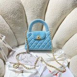 Velvet Top-Handle Shoulder Mini Bag