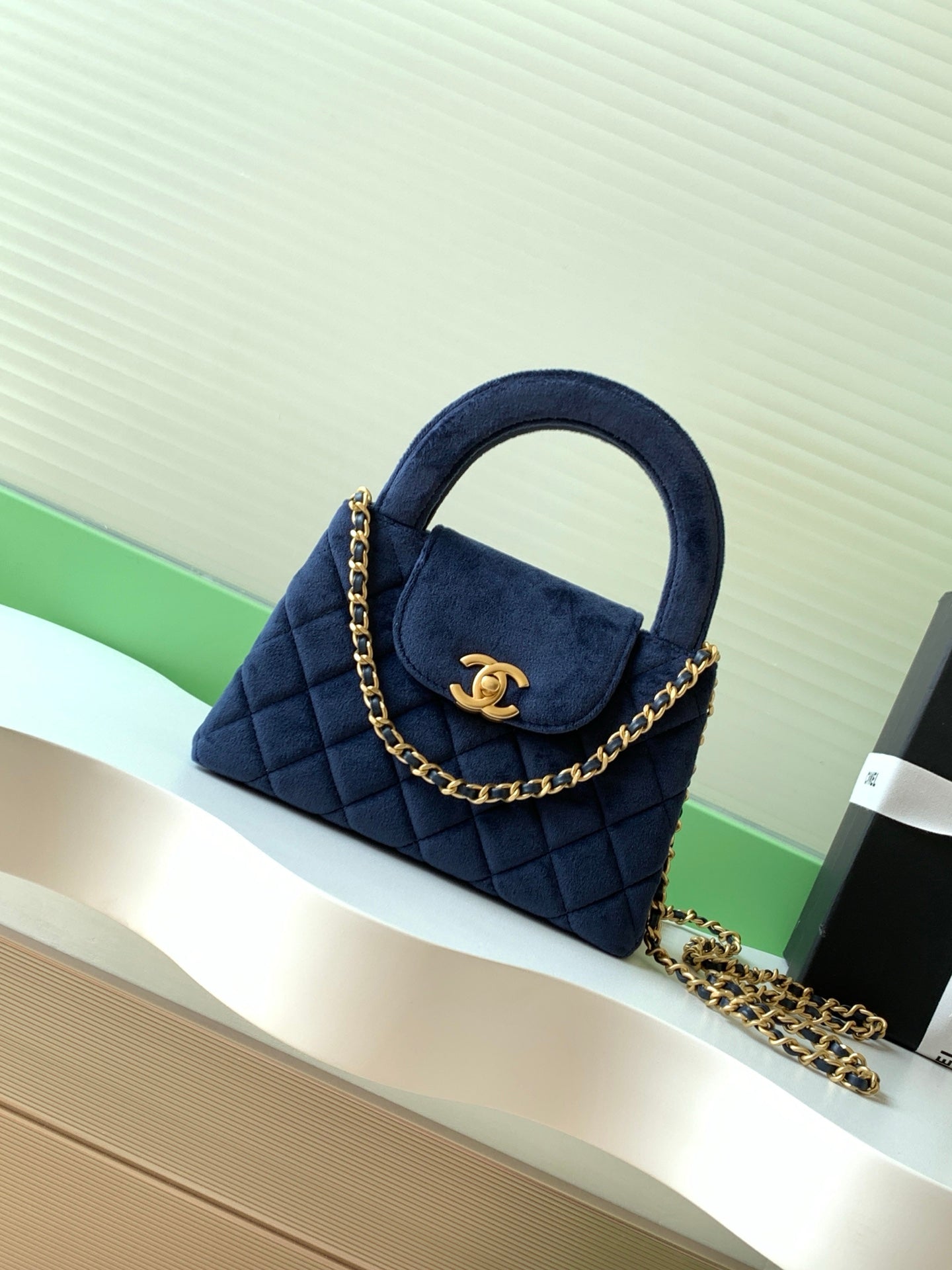 Velvet Top-Handle Mini Shoulder Bag