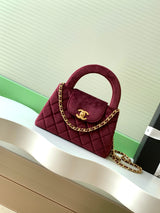 Velvet Top-Handle Mini Shoulder Bag