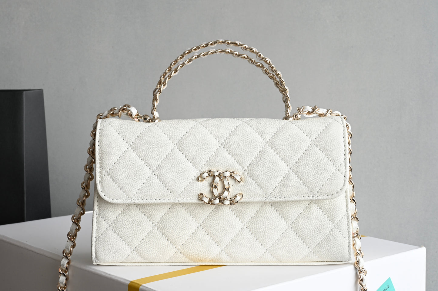 Elegant Top-Handle Mini Shoulder & Phone Bag Golden Hardware