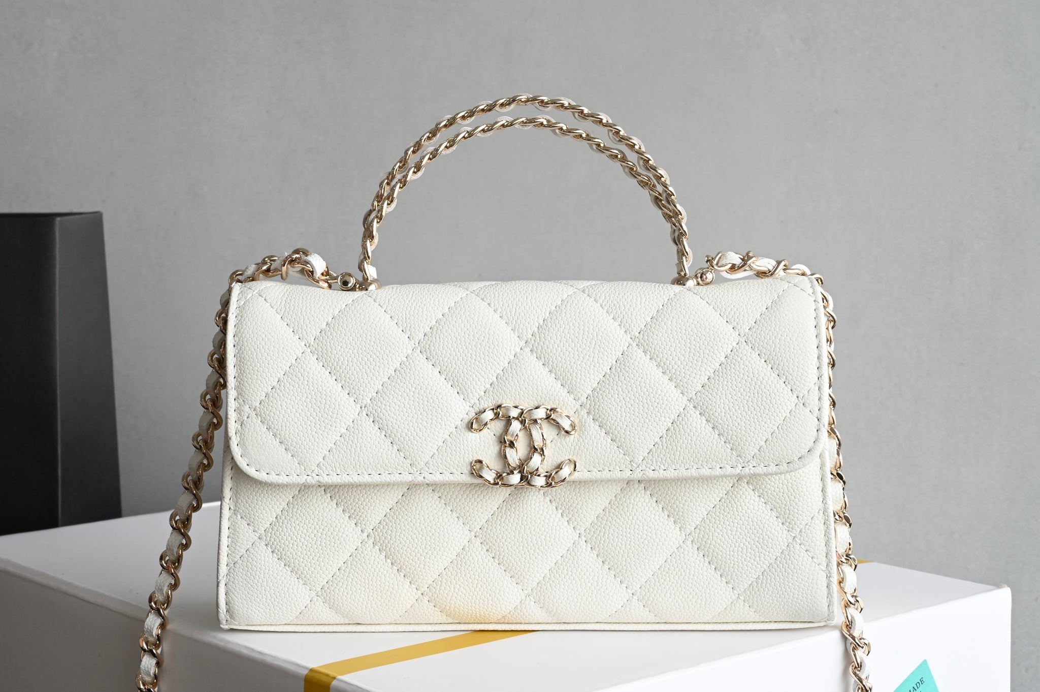 Elegant Top-Handle Mini Shoulder & Phone Bag Golden Hardware