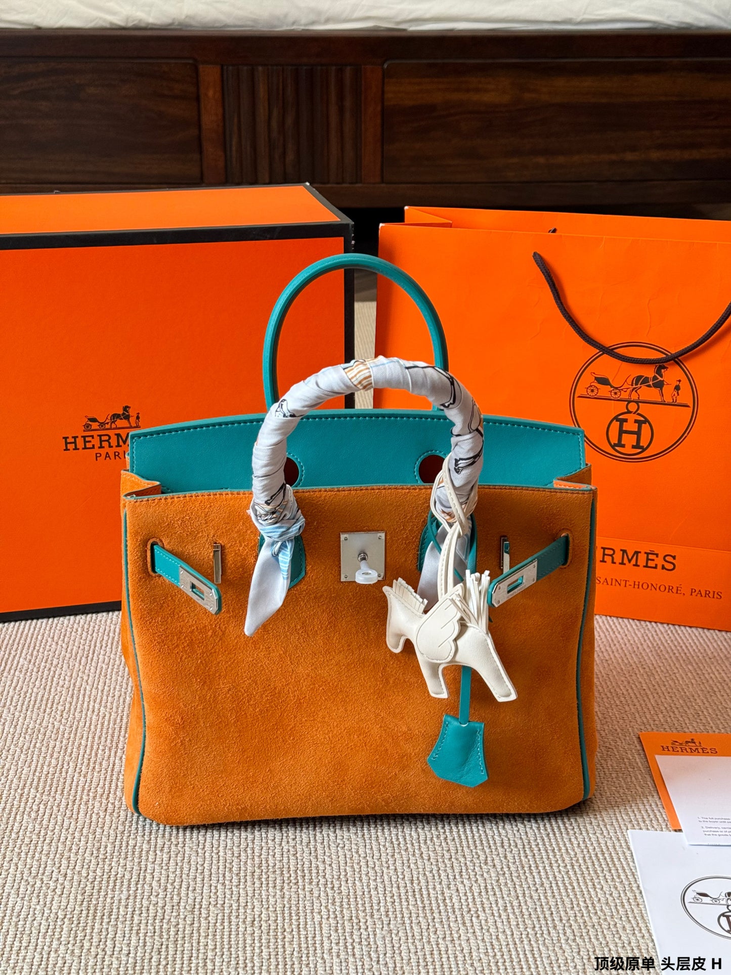 Classic Premium Leather Top-Handle Tote