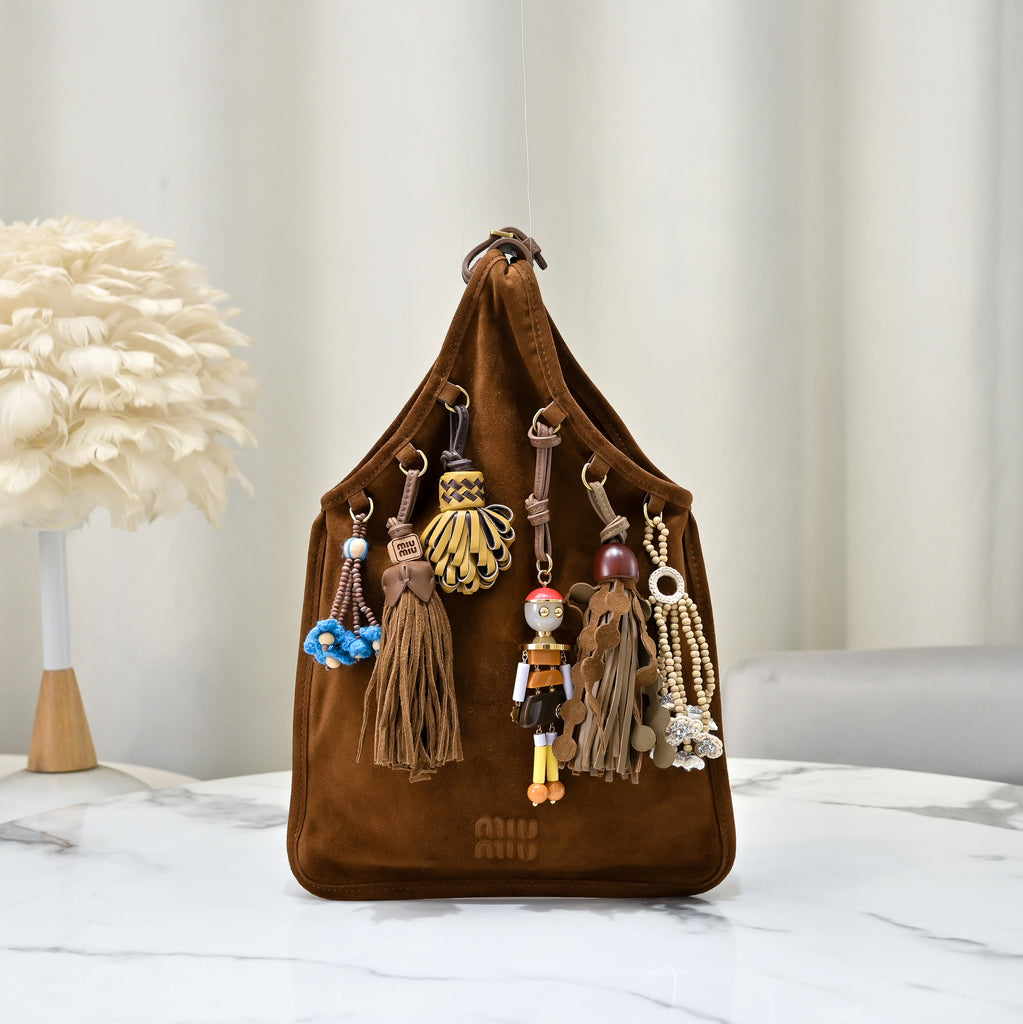 Suede Top Handle Bag with Trick – Luxury Inspired Handbag