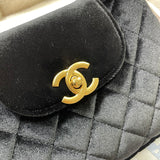 Velvet Top-Handle Shoulder Mini Bag