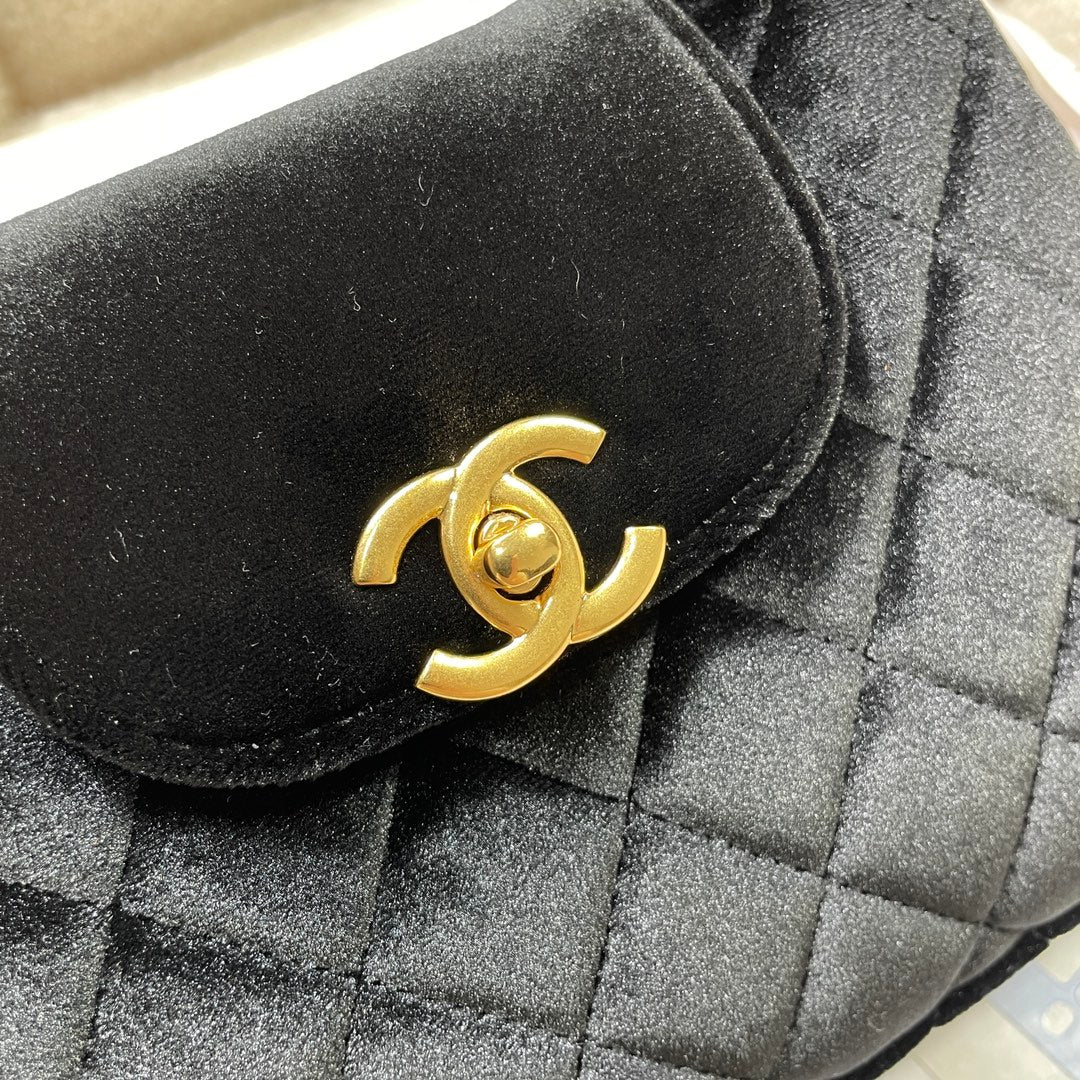 Velvet Top-Handle Shoulder Mini Bag