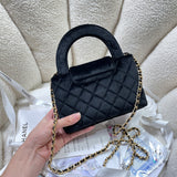 Velvet Top-Handle Shoulder Mini Bag