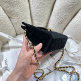 Velvet Top-Handle Shoulder Mini Bag