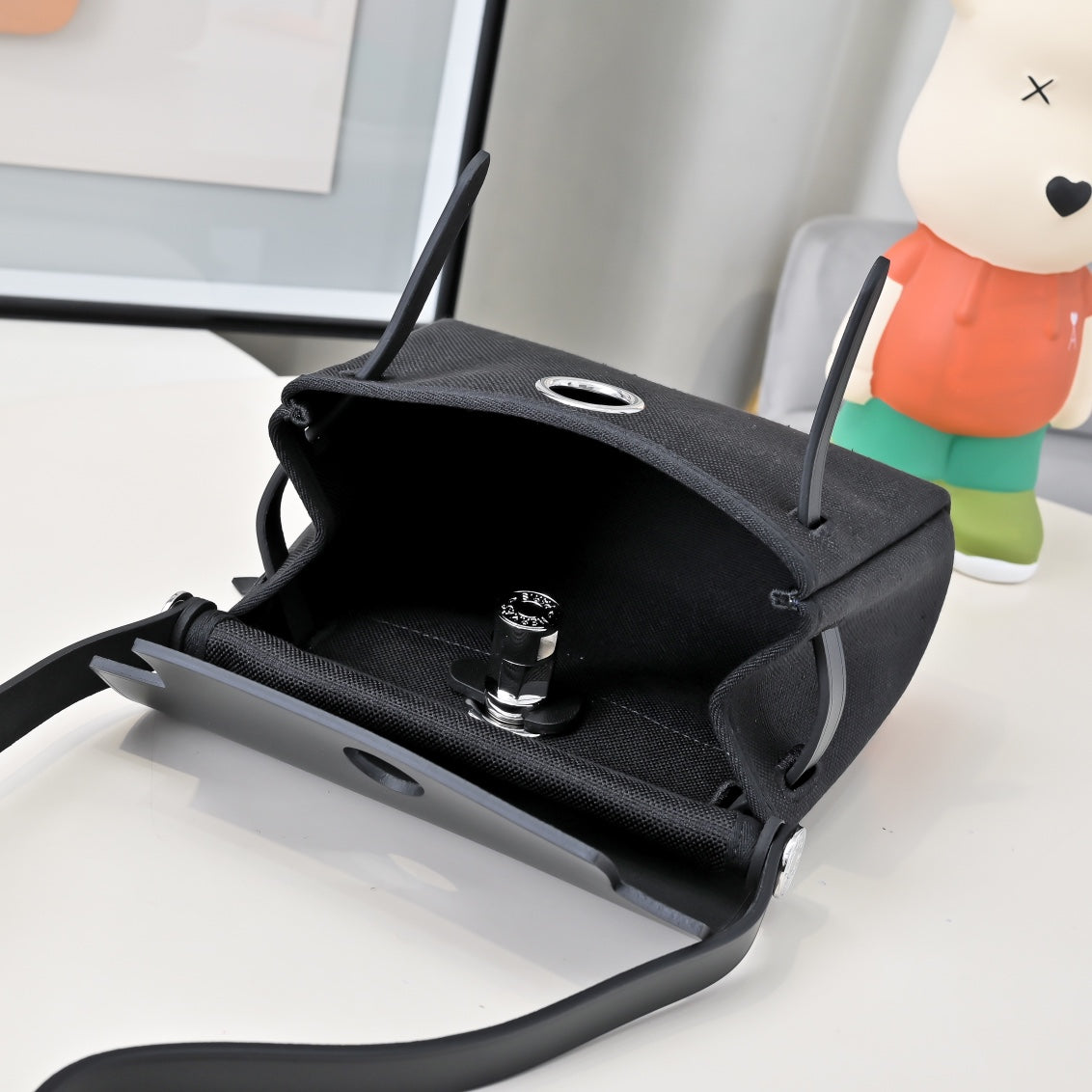 Mini Patchwork Leather Tote with Silver Buckle