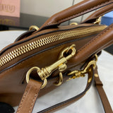 Vintage-Finish Nappa Leather Top-Handle Tote