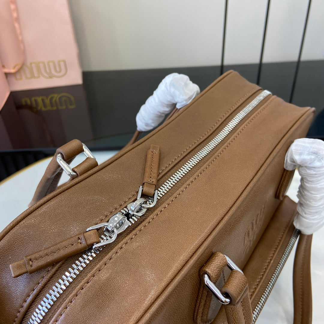 Structured Nappa Leather Shoulder Bag