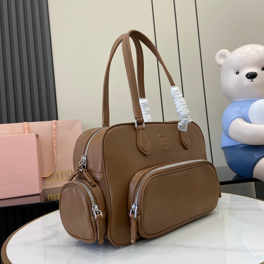 Structured Nappa Leather Shoulder Bag