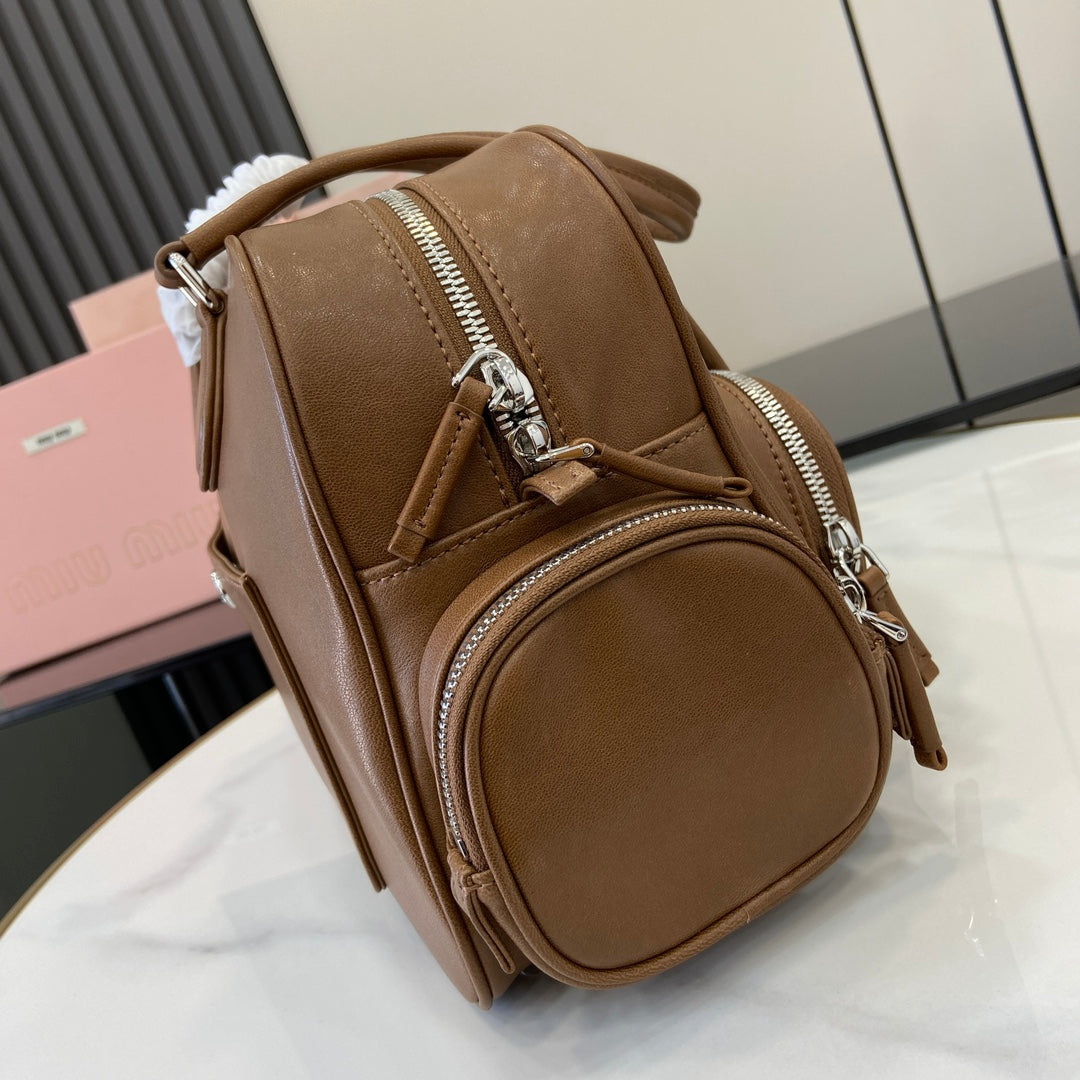 Structured Nappa Leather Shoulder Bag