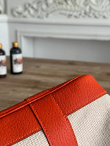 Classic Canvas & Leather Structured Tote Bag 30