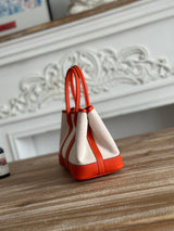 Classic Canvas & Leather Structured Tote Bag 30