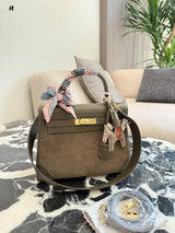 Artisanal Contrast-Leather Structured Top-Handle Bag