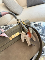 Artisanal Contrast-Leather Structured Top-Handle Bag