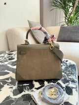 Artisanal Contrast-Leather Structured Top-Handle Bag