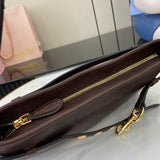 Soft Nappa Leather Shoulder Bag with Vintage Accents