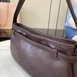 Soft Nappa Leather Shoulder Bag with Vintage Accents
