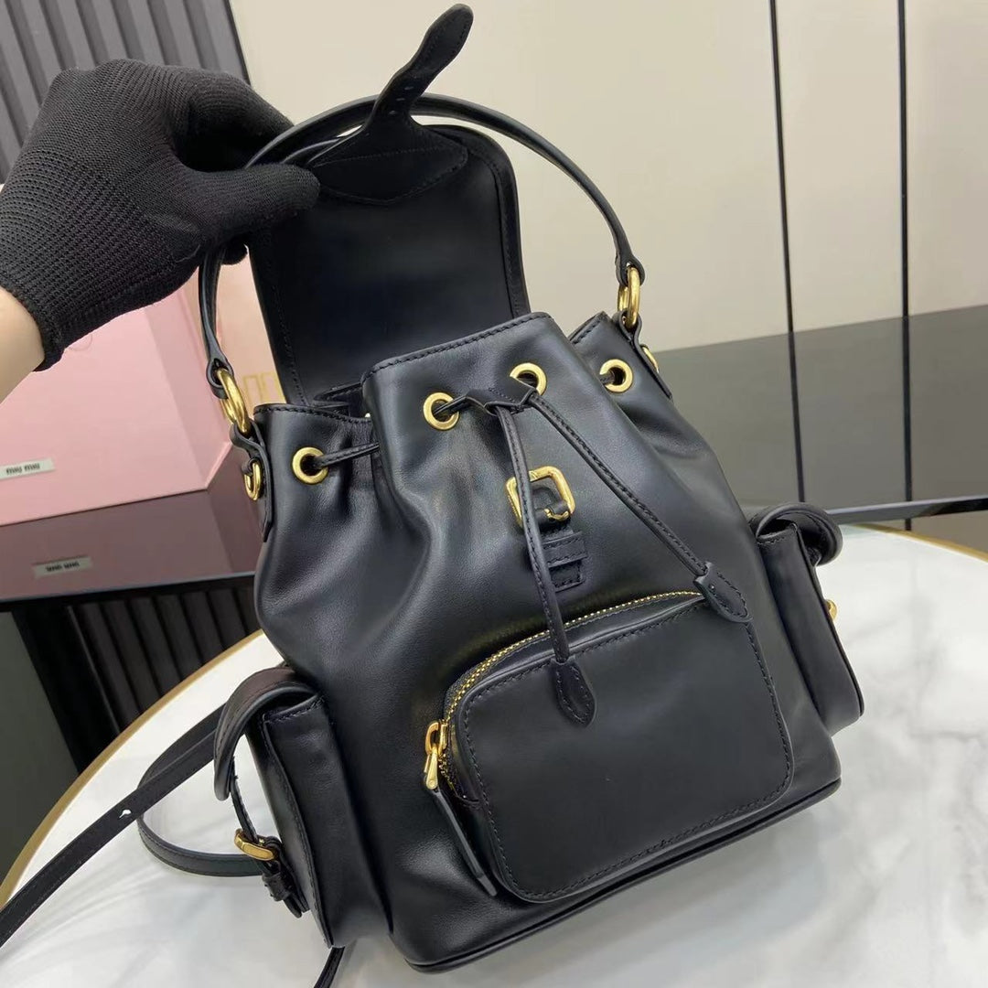 Convertible Full-Leather Backpack with Modern Minimal Design