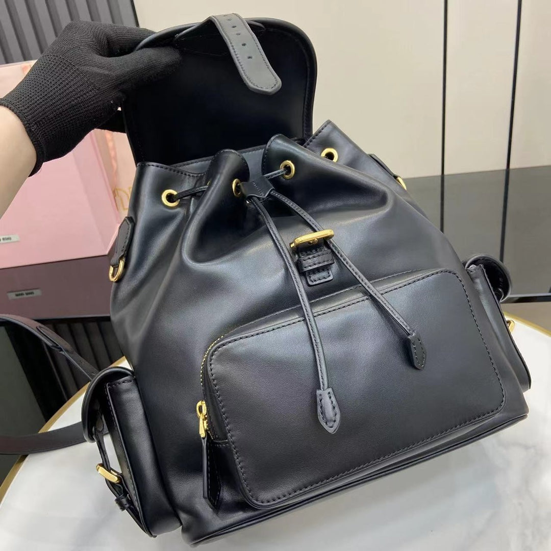 Convertible Full-Leather Backpack with Modern Minimal Design