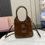 Compact Patent Leather Tote with Adjustable Strap