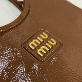 Compact Patent Leather Tote with Adjustable Strap