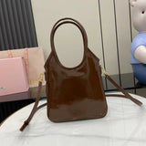Compact Patent Leather Tote with Adjustable Strap