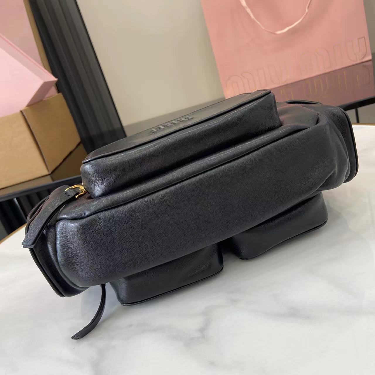 Nappa Leather Pocket Shoulder Bag