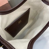 Compact Leather Tote with Classic Detailing