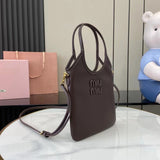 Compact Leather Tote with Classic Detailing