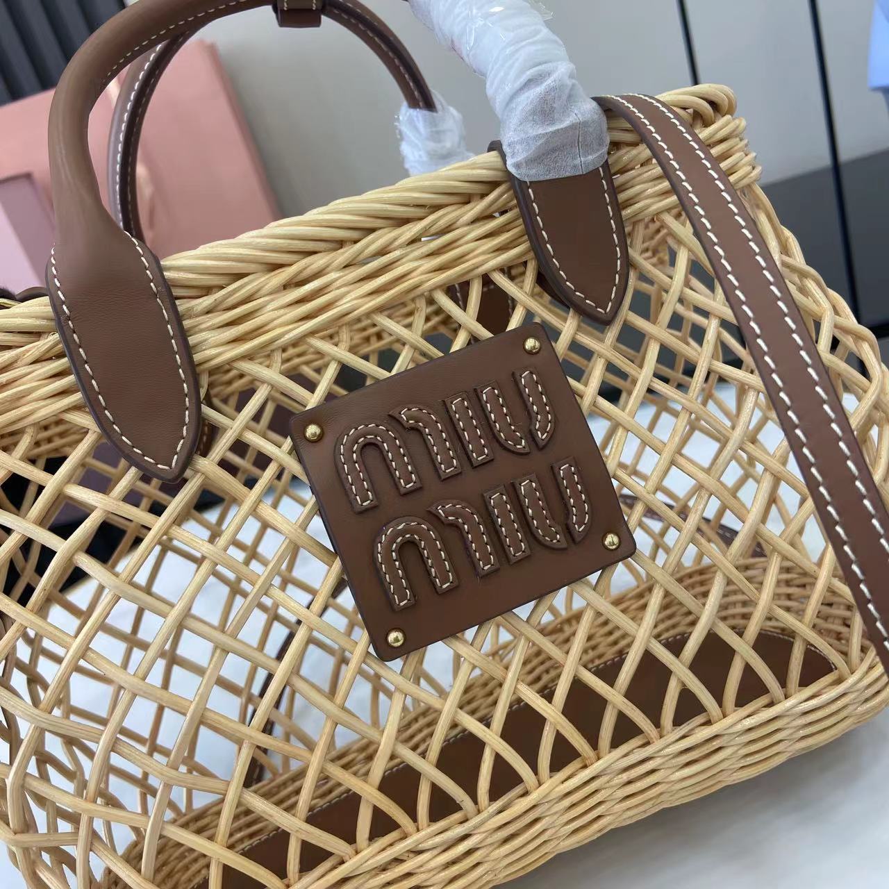 Woven Straw Tote Bag