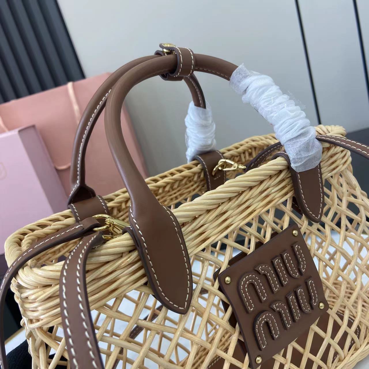 Woven Straw Tote Bag