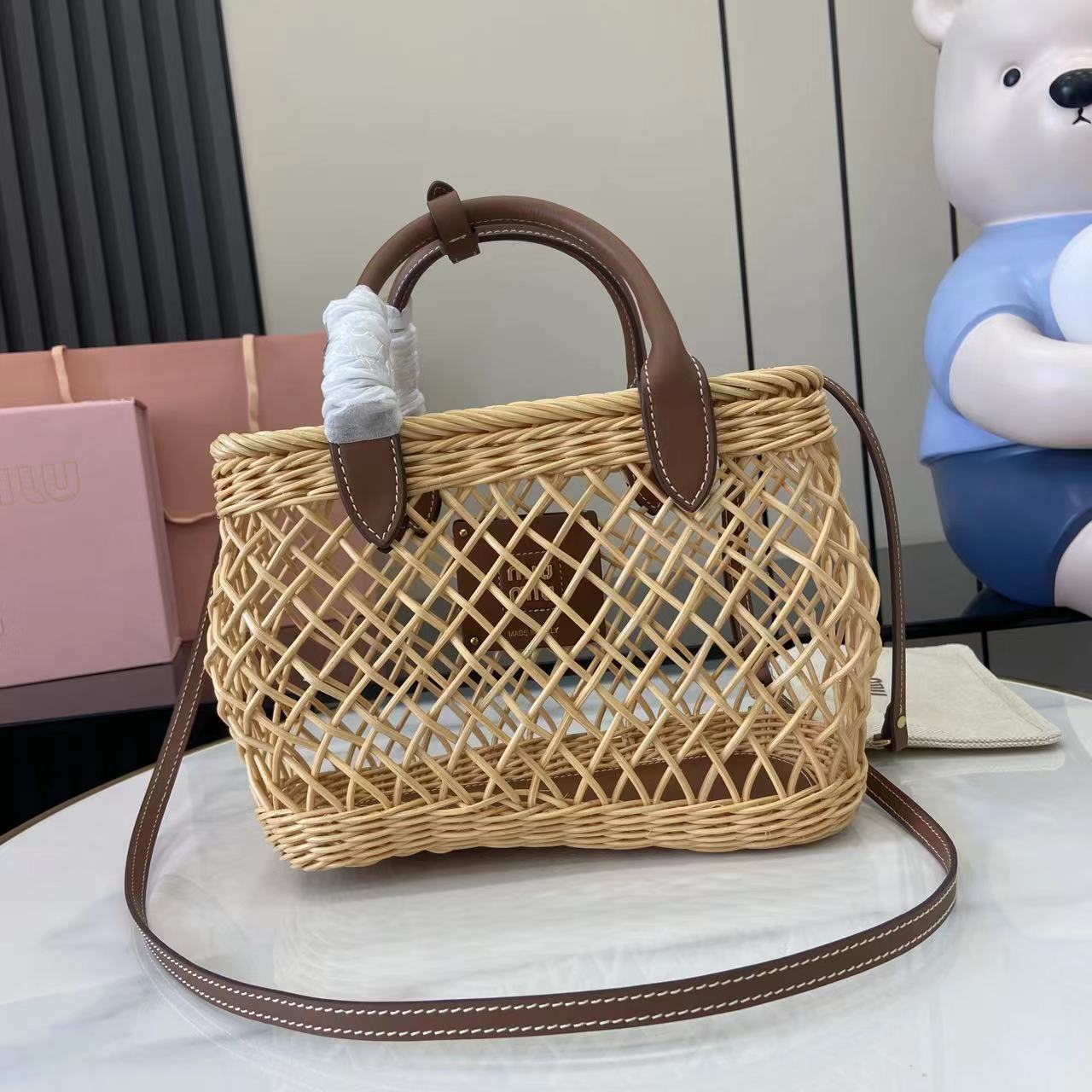Woven Straw Tote Bag