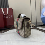 Monogram Canvas Small Top Handle Bag with Leather Trim