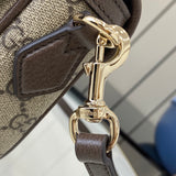 Monogram Canvas Small Top Handle Bag with Leather Trim