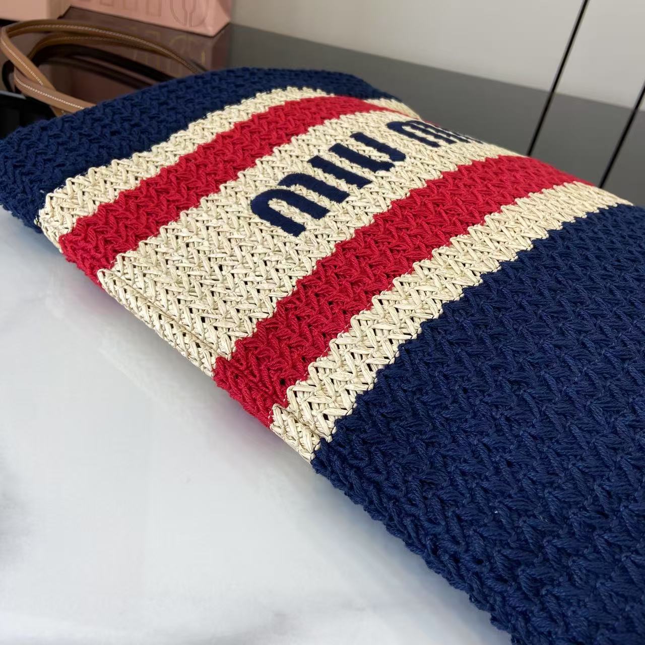 Ivy Striped Crochet Tote Bag