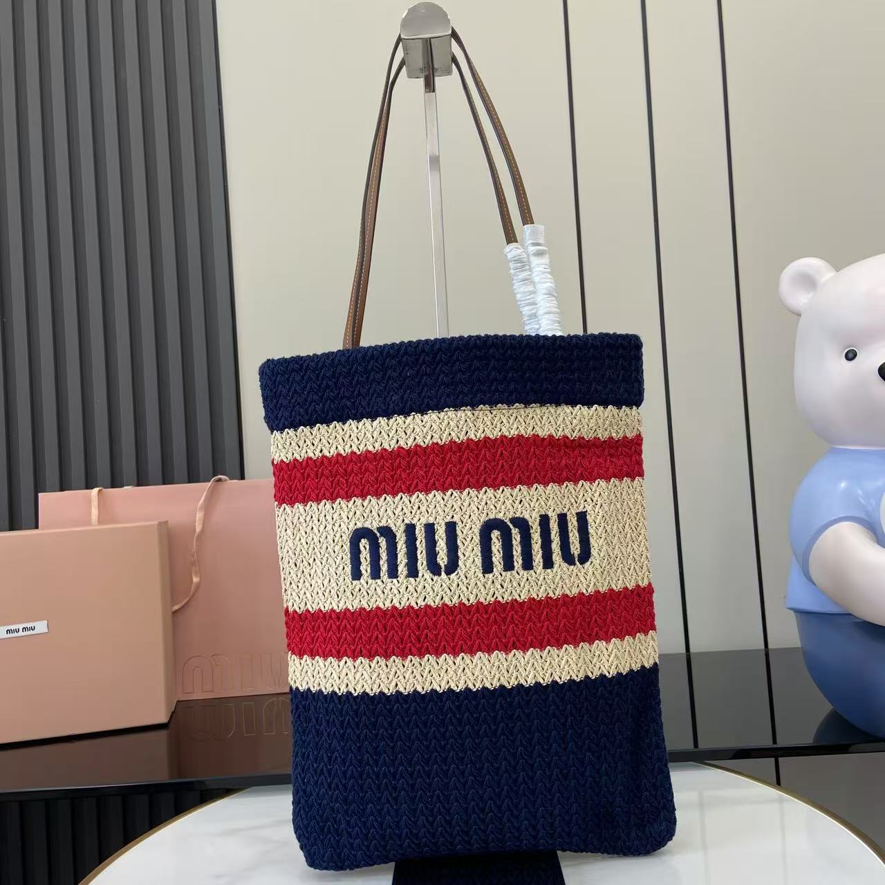 Ivy Striped Crochet Tote Bag