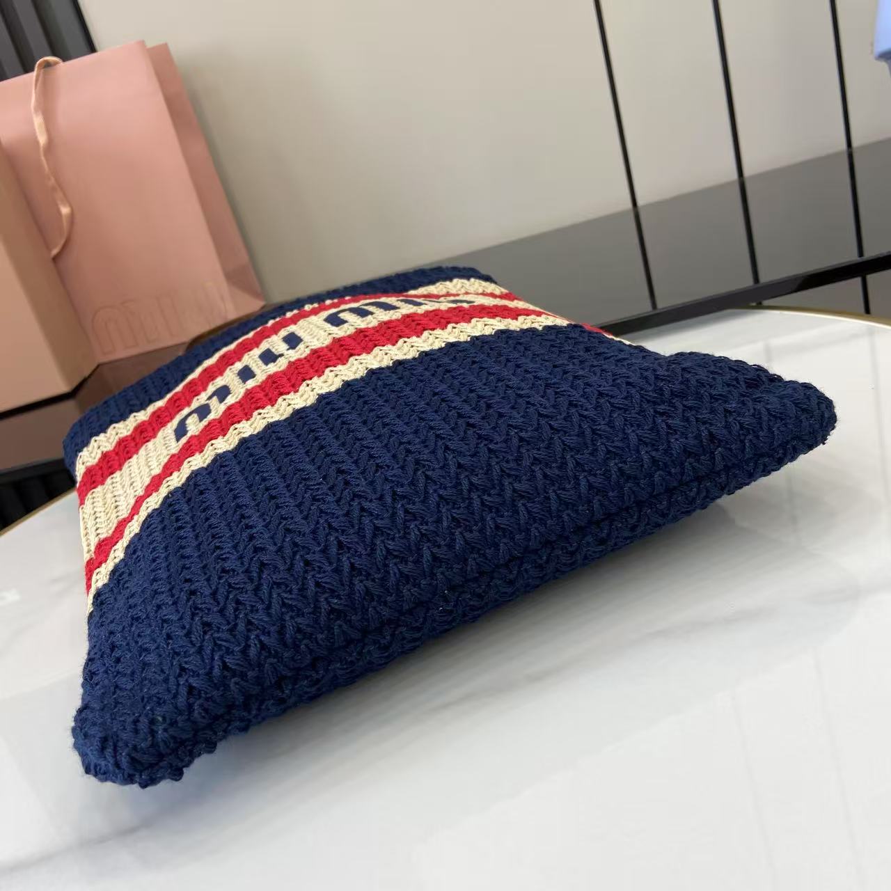 Ivy Striped Crochet Tote Bag