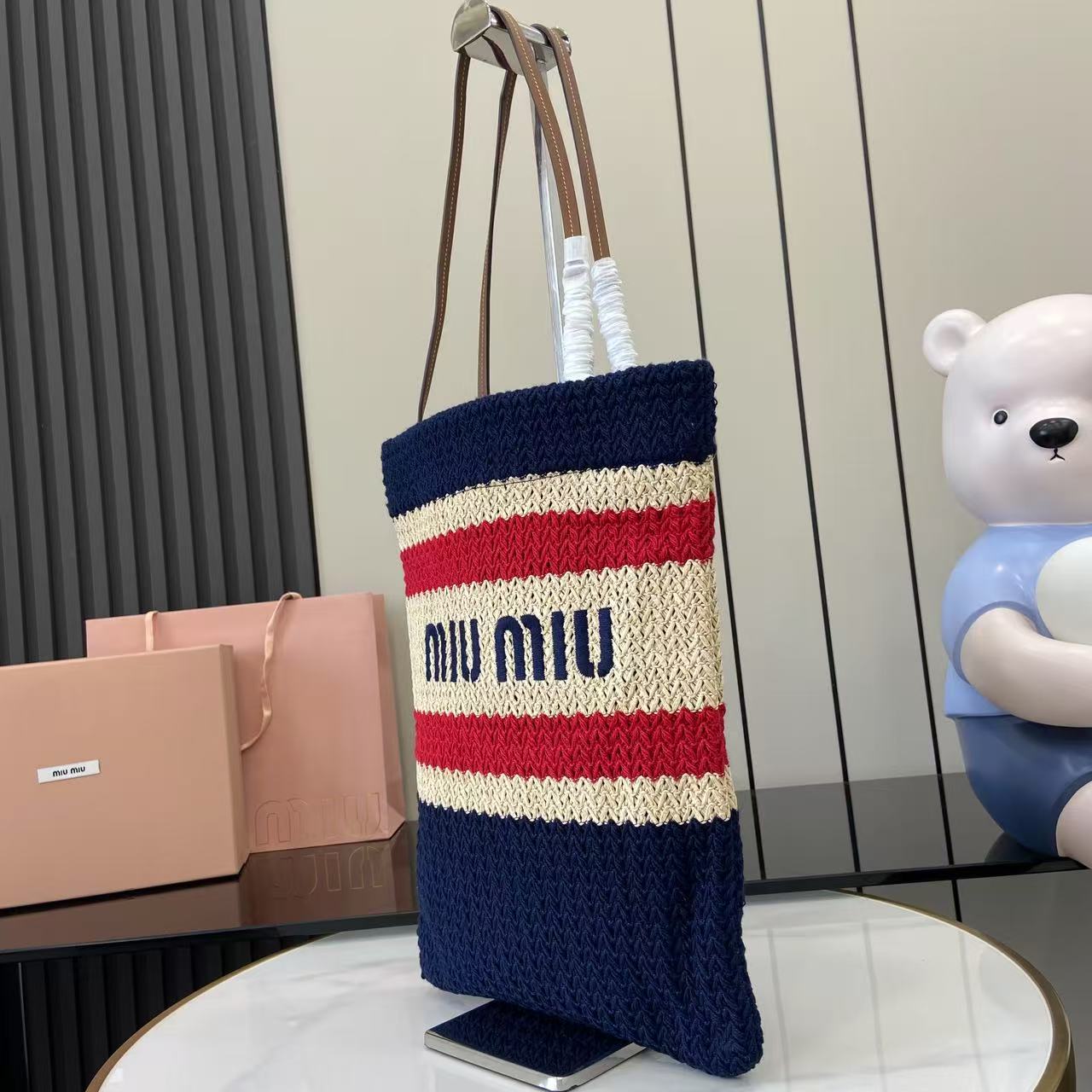 Ivy Striped Crochet Tote Bag