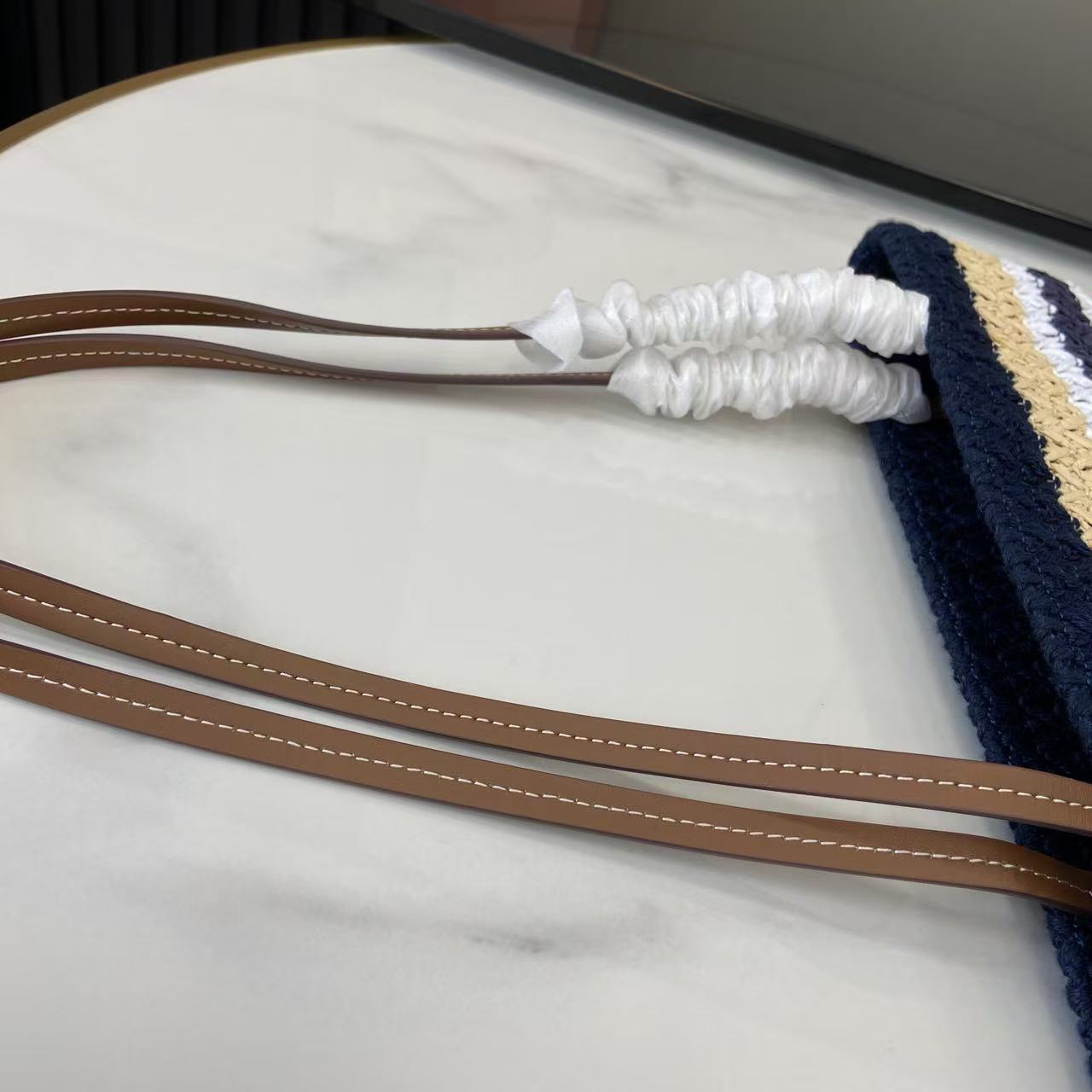 Striped Crochet Tote Bag