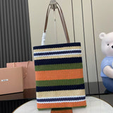 Striped Crochet Tote Bag