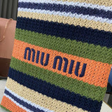 Striped Crochet Tote Bag